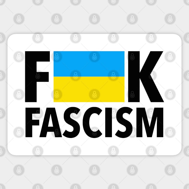 F Fascism - Censored with Ukrainian Flag (rectangle) Sticker by Tainted